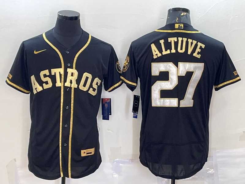 Men's Houston Astros #27 Jose Altuve Black Gold Flex Base Stitched Jersey,We sell and wholesale Men's Houston Astros #27 Jose Altuve Black Gold Flex Base Stitched Jersey on line form chian!